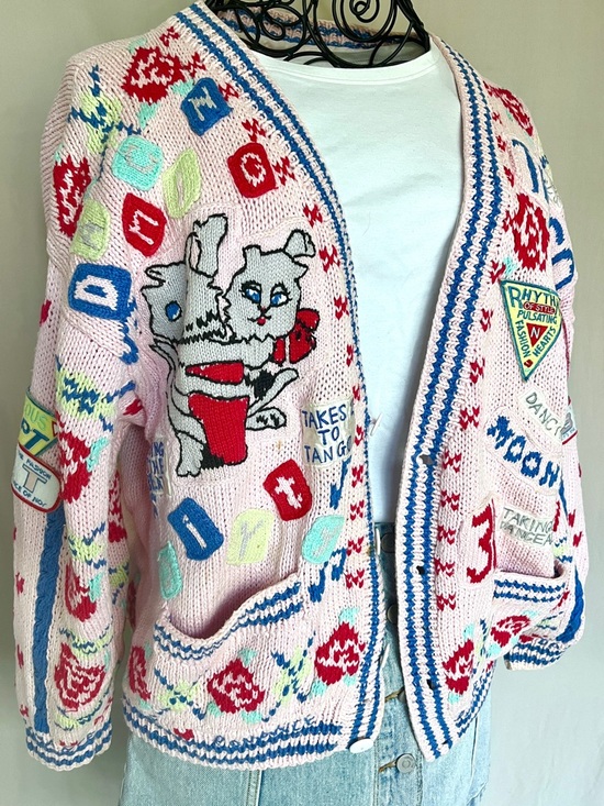 NO! The Jeans Revolt Sweaters - NO! The Jeans Revolt Cat Cardigan Y2K Graphic Knit Rare Streetwear